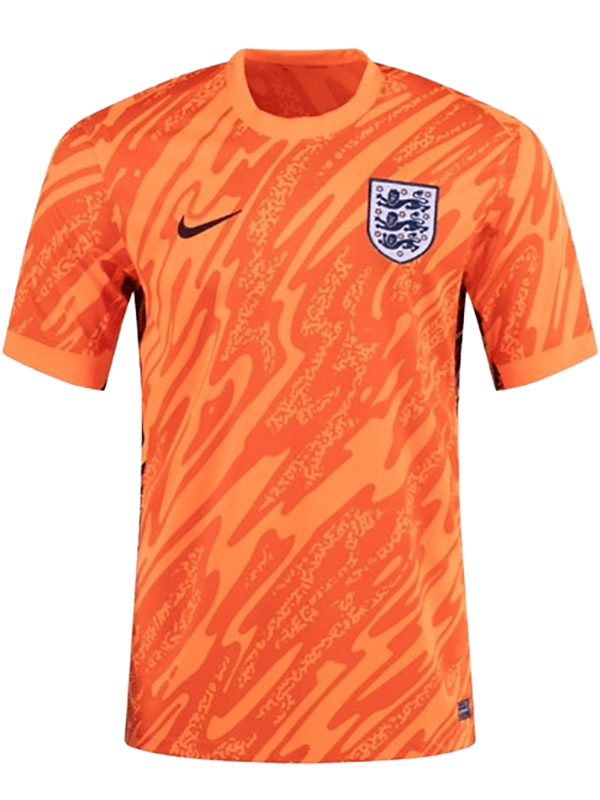 England maillot de gardien de but uniforme de football orange kit de football maillot haut de sport homme 2024-2025